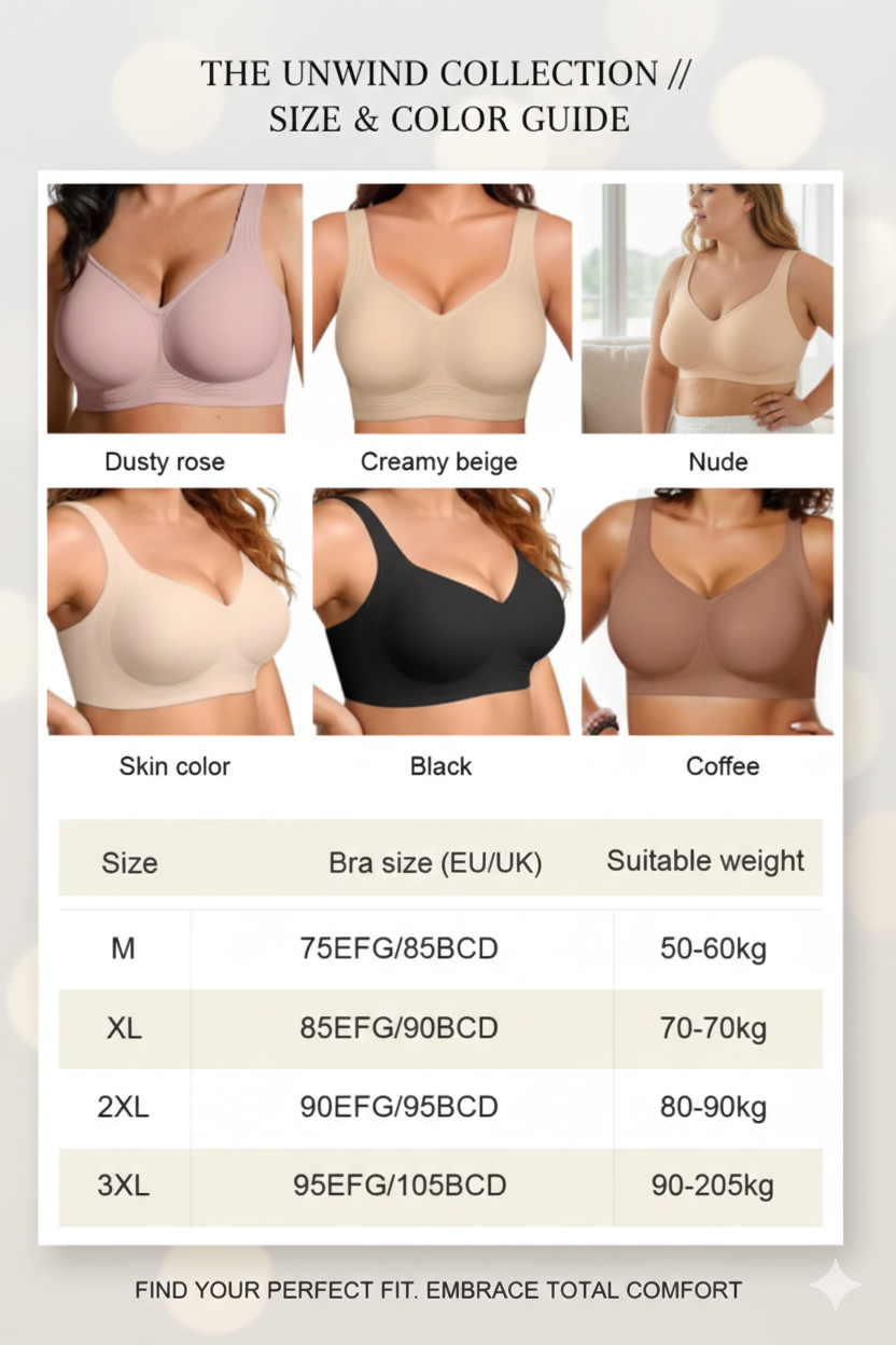 The Essential Everyday "Unwind" Bra: Ultra-Lightweight Seamless Bralette - Padded Soft Support for Stress-Free Days and Peaceful Nights