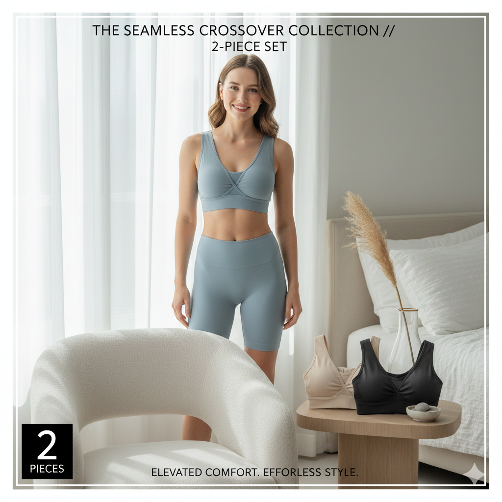 Breathable Lace Trim Seamless Bralette (Set of 2): Sexy Deep V Wireless Sports Bra - Lightweight Low-Impact Activewear & Leisure Lingerie