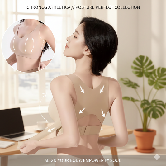 Eco-Comfort Posture Corrector Bra: Wireless Seamless Lift with X-Reinforced Back Support - Ergonomic Daily Bra for Stress Relief & Confident Body Alignment