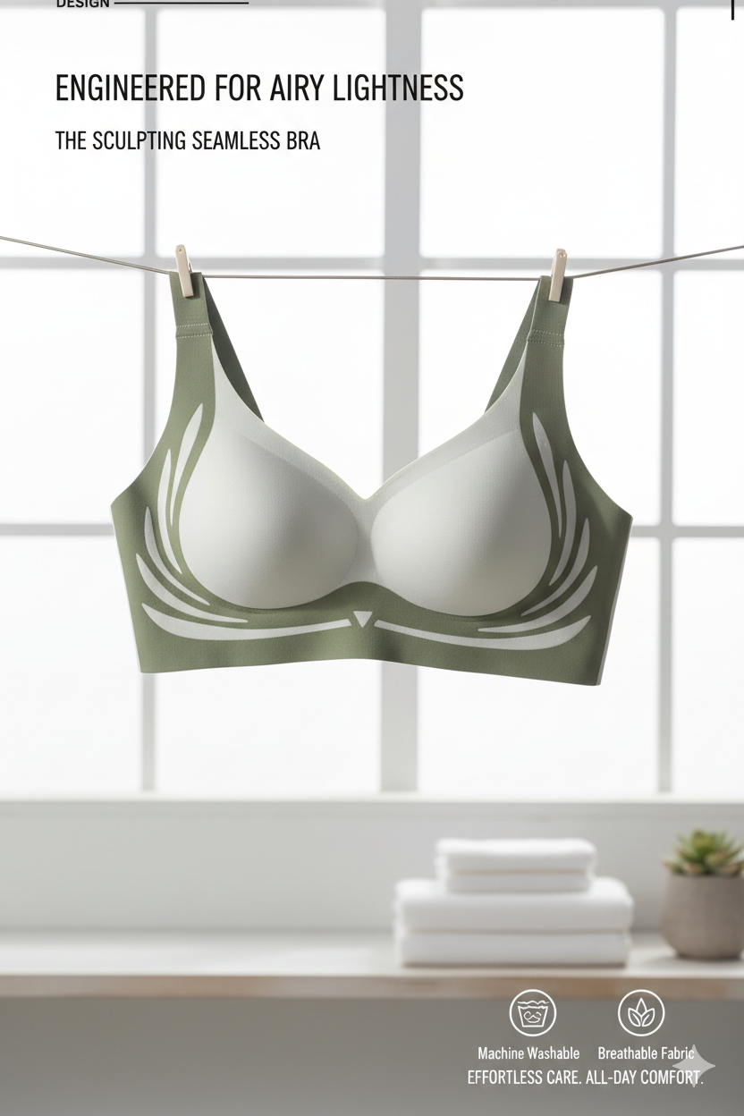 Flawless U-Back Sculpting Bra: Seamless Markless Lift Bralette - Invisible Anti-Gravity Support & Back Smoothing Bra for a Perfect Silhouette